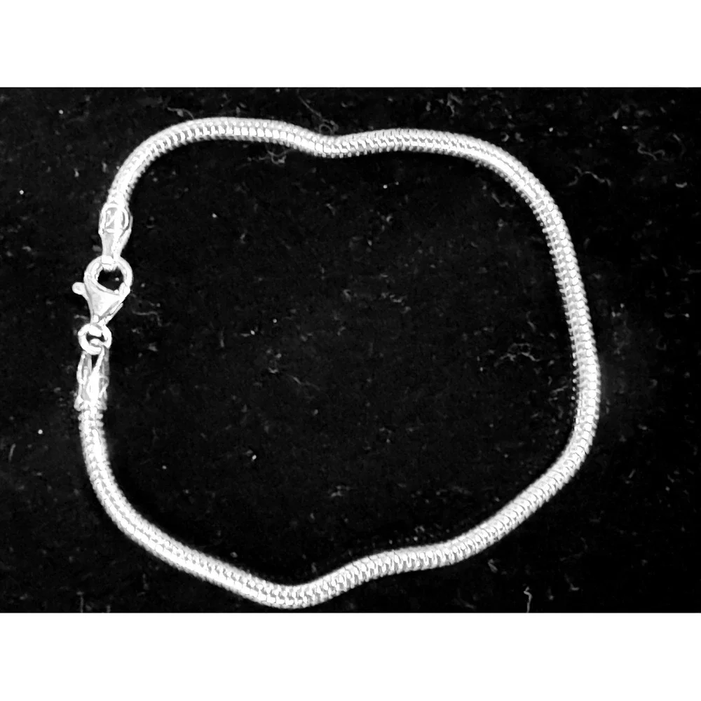 Italy 925 Sterling Silver Snake Chain Bracelet 7